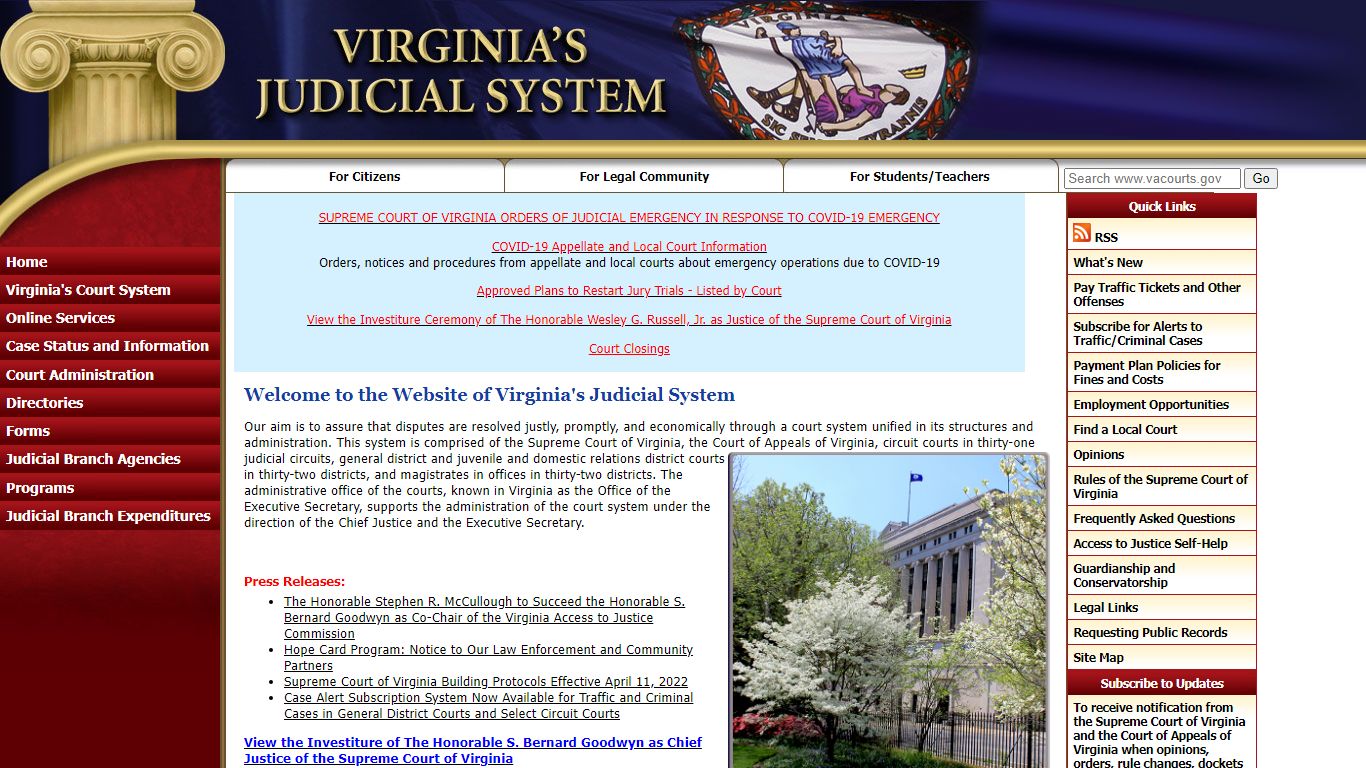 Case Status and Information - Judiciary of Virginia
